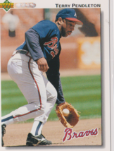 Terry Pendleton Braves Third Base 1992 Upper Deck Card # 229 Near Mint - £1.12 GBP