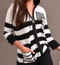 Multi Stripe Sleeve Hooded Cardigan - $60.00