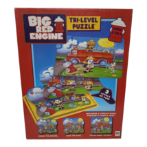 Big Red Fire Engine Dog Firefighters  Puppy 3 Jigsaw Puzzles Tri Level  New - £10.89 GBP