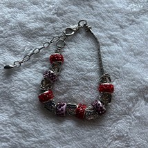Red and heart bead Bracelet - £13.31 GBP
