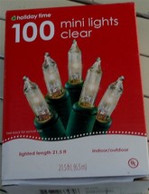 Brand New In Box Holiday Time 100 Mini Light Set, Clear, Indoor/Outdoor, New - £7.81 GBP
