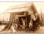 RPPC Cedar Stump Used For a Barn Hoquiam Washington WA UNP Postcard Y15 - $39.55