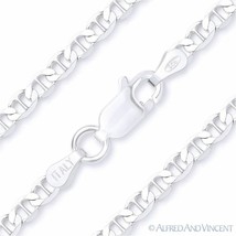 Solid 925 Italy Sterling Silver 3.5mm Marina Mariner Link Italian Chain Bracelet - $22.09+