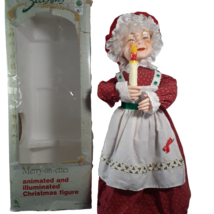 Vintage Merry On Ettes Mrs Santa Claus Animated Illuminated Xmas 24&quot; Figure - £35.96 GBP