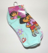 Dora The Explorer 3pk Ankle Socks Blue Pink White Size 6-8 NWT - $6.57