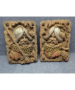 Vintage Mid Century Spanish Conquistador Soldiers Wall Art 3D Plaques Fa... - $59.39