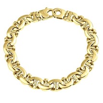 Men&#39;s Mariner Link Bracelet 14k Solid Yellow Gold Handmade 53 Gr 10 mm - £4,398.62 GBP