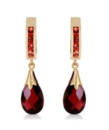6.85 Carat 14K Solid Yellow Gold Hoop Natural Garnet Gemstone Earrings J... - $9,386.86 MXN