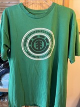 Element Skateboarding Vintage Men’s L Green Short Sleeve Cotton T-shirt - £15.18 GBP