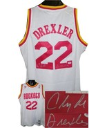 Clyde Drexler signed Houston Rockets White Adidas Swingman Jersey- PSA Hologram - $184.95