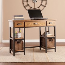 42" Gray And Black Writing Desk With Three Drawers - $15,156.25 MXN
