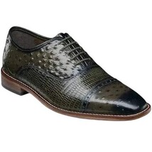 25527 Stacy Adams Leather Shoes Rodano Ostrich Lizard Print All Colors image 5