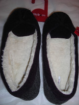 Style &amp; Co.Women&#39;s Purple &amp; Gray Faux Fur Hard Sole Slippers XL 11-12 - £9.47 GBP