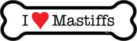 I Heart (Love) Mastiffs Dog Bone Car/Fridge Magnet  2&quot;x7&quot;  USA Made Wate... - £3.91 GBP