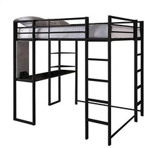 Black Dhp Abode Full Size Metal Loft Bed. - £369.93 GBP