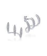 Crystal 3 bar ear cuff stud earrings - €12,34 EUR