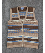 Pendleton Sweater Vest Womens Medium Brown Striped Knockabouts Cozy Wint... - £23.33 GBP