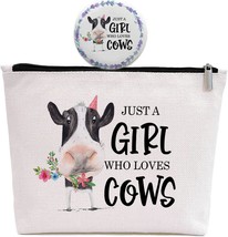 Cow Gifts for Cow Lovers Cow Makeup Bag for Women with Mirror Cow Birthday Gifts - £21.24 GBP