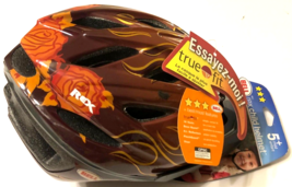 BELL Rex Child Bicycle Bike Helmet Age 5+ Brown Black Flames Roses New - £25.30 GBP