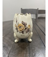 Cracked Egg Footed Napco Ware Vase Dish Planter Porcelain Floral Flower ... - $12.86