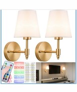 2-Pack Battery Operated Wall Sconces, Antique Brass Wall Light with Acry... - $1,091.30 MXN