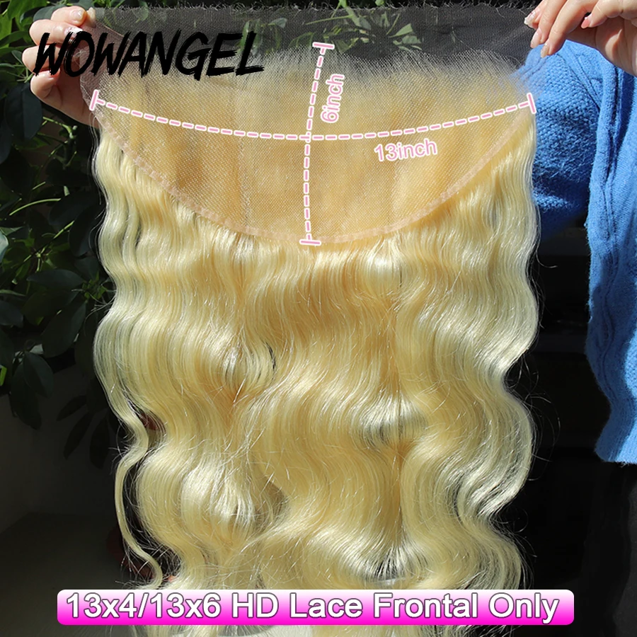 13x6 HD Lace Frontal Body Wave 613 Blonde Hair Ultra Thin Lace Frontal Closure - £208.37 GBP+