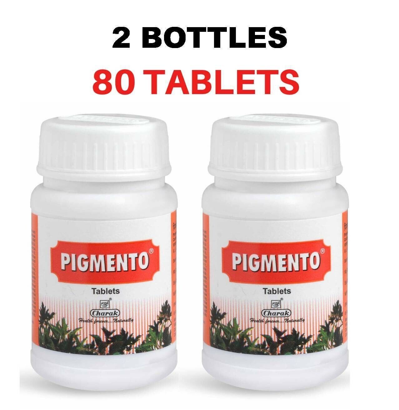 2 X Charak Pigmento Tablets For Vitiligo Promotes Melanin 40 Tabs / FREE... - $19.59