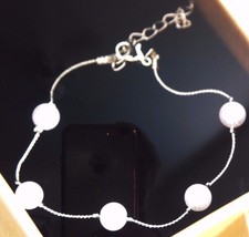 Fashion Minimalist Cute Imitation Pearl Silver look Link Chain Bracelet - $9.49