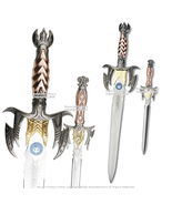 17” &amp; 10” 2 Pcs Set Darkness Daggers Stainless Steel Cosplay LARP with S... - $31.66