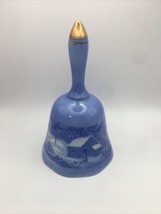 Vintage Currier and Ives Blue Porcelain Bell The Old Homestead in Winter - £3.85 GBP
