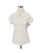 Eleven Venus Williams Devotion Polo Shirt Womens Large White Eyelet Tenn... - $40.69 CAD