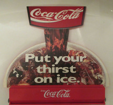 Vintage Coca Cola Put Your Thirst On Ice Oda Fountain Topper Sign Advert... - $176.37
