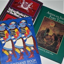 LOT OF 3 NATIVE AMERICAN INDIAN BOOKS ~ SONGS, LEGENDS, FAIRY TALES, MAS... - $29.69