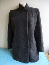 Karen Petites Wool Mohair Coat with Shoulder Flanges Gray Womens Medium ... - £14.93 GBP