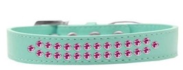 Pet Products Bright Pink Crystal Dog Collar with Two Rows of Rhinestones - Aqua, - £25.25 GBP