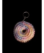 HANDMADE Crochet Chocolate/Brown Donut Keychain 2.5&quot; Diameter - $166.80 MXN