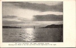 San Francisco California Sunset on the Golden Gate Unposted Antique Post... - $7.50