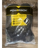 Powersox ~ 12-Pair Black Socks Quarter Cushioned Cotton Blend ~ Shoe Siz... - $33.83 CAD