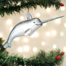 Old World Christmas Narwhal Glass Arctic Whale Christmas Ornament 12538 - £15.09 GBP