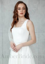 Simple Wedding Dress, Square Neck Wedding Dress, A Line Satin Wedding Dr... - £236.86 GBP