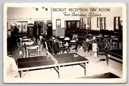 Fort Sheridan IL RPPC Recruit Reception Day Room Real Photo Postcard V28 - $7.95