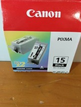 Genuine Canon BCI-15 Black Ink Cartridge, Standard Yield, 8190A003, 2/Pa... - $8.09