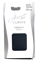 Hanes Curves Fishnet Womens Fashion Tights, Size 1X/2X, BLACK FISHNET - (HSP007) - £7.70 GBP