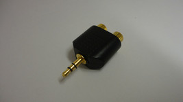 Audio Gold-Plated 3.5mm Stereo Plug to 2 RCA Red White Female Connector Adapter - £7.00 GBP