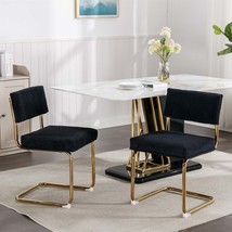 Modern Corduroy Dining Chairs, Gold Base (Set of 2) - $2,683.96 MXN