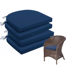 4PCS Outdoor Solid Waterproof Patio Seat Pads Chair Cushions 17 X 16 Navy Blue  - £51.33 GBP