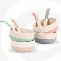 Soup Bowls with Spoons | 250 ml | Made with Bamboo Fibers &amp; Rice Husk - £32.11 GBP