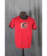 Calgary Flames Shirt (Retro) - Black C logo Ringer Tee - Men&#39;s Medium - $828.47 MXN