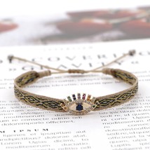 Cloth Febric Bracelet For Ladies Evil Eye Letter Pulsera Trendy Jewellery Boho A - £12.32 GBP