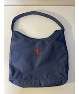 Vintage Lauren Ralph Lauren Blue Nylon Red Logo Hobo Shoulder Bag Purse - $42.49